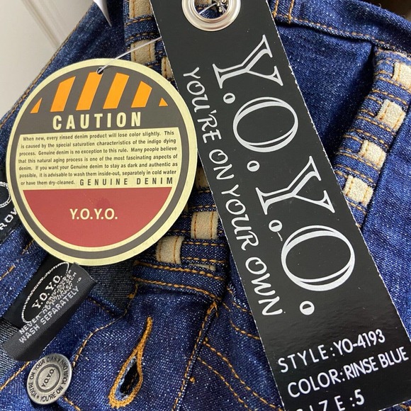 NOS Vintage Y2K 00s YoYo Low Rise Flared Bell Bare back Bottom Stretch Jeans 5/S - Picture 8 of 11